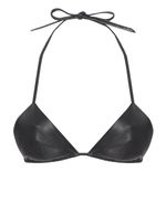 RTA bralette à bonnets triangles en cuir - Noir