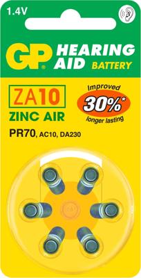 GP Knoopcel ZA10 1.4 V 6 stuk(s) 90 mAh Zink-lucht GPZA10F145C6