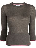 Thom Browne pull crop à design nervuré - Marron