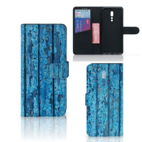 OPPO Reno Z Book Style Case Wood Blue