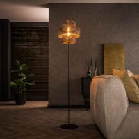 LifestyleFurn Vloerlamp Jaamal 165cm hoog, Burned finish - Zwart bruin