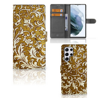 Wallet Case Samsung Galaxy S22 Ultra Barok Goud - thumbnail