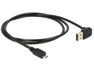 Delock 83535 Kabel EASY-USB 2.0 Type-A male haaks omhoog/omlaag > USB 2.0 Type Micro-B male 1 m