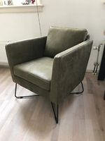 Leren fauteuil met kruisframe - groen leer - Echt leer, Modern, ontdek de vele Leersoorten en Kleuren bij ShopX - thumbnail