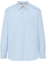 Gucci embroidered-logo poplin shirt - Bleu