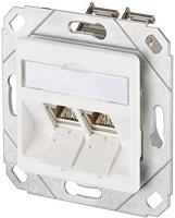 BTR E-DAT module UPk-doos 8/88 Cat.6, r-ws, uitgerust uitgerust met 2x module E-DAT module RJ-45 zonder gereedschap schakelbaar, zuiver wit