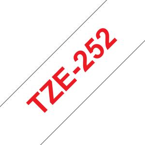 Brother TZE-252 labelprinter-tape Rood op wit