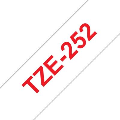 Labeltape Brother TZe, TZ TZe-252 Tapekleur: Wit Tekstkleur:Rood 24 mm 8 m
