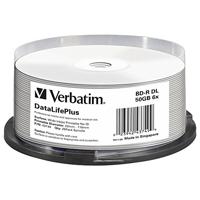 Verbatim BD-R - Blu-Ray Disc 50 GB, bedrukbaar oppervlak, 6x brandsnelheid, DataLifePlus, 25 Pack Spindle