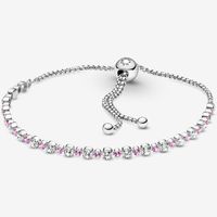 Pandora 599377C02 Armband Sliding Sparkling zilver-zirconia zilverkleurig-wit-roze 23 cm - thumbnail