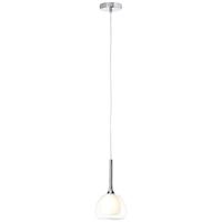 BRILLIANT lamp Hadan hanglamp 10cm chroom/wit-transparant | 1x D45, E14, 40W, geschikt voor vallampen (niet inbegrepen) | Schaal A ++ tot E | In hoogte verstelbaar/kabel inkortbaar
