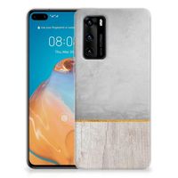 Huawei P40 Bumper Hoesje Wood Concrete - thumbnail