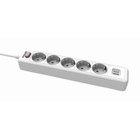 Philips 5-voudige Stekkerdoos - SPN3052WB/10 - 230V - Wit - met USB - Hoofschakelaar