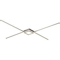 LED Plafondlamp - Plafondverlichting - Trion Oxi - Warm Wit 3000K - Dimbaar - Rechthoek - Mat Nikkel - Aluminium