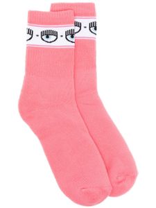 Chiara Ferragni chaussettes nervurées à motif Eyelike - Rose