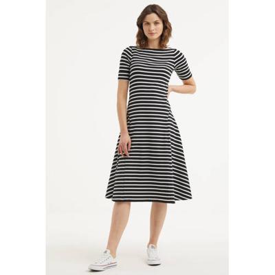 Lauren Ralph Lauren gestreepte A-lijn jurk zwart/wit