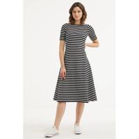 Lauren Ralph Lauren gestreepte A-lijn jurk zwart/wit
