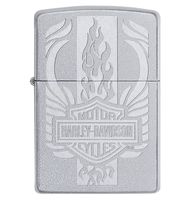 Zippo Aansteker Harley-Davidson Silver Flames Design - thumbnail