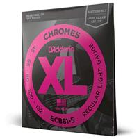 D'Addario E Bass gitaarsnaren | snaren E bas | basgitaarsnaren | E Bass Strings | Bass Gitaarsnaren | ECB81-5 Bass XL snaren set 5-snarig, 0,11 cm - 0,34 cm (.045 - .132 inch)