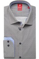 Pure Slim Fit Overhemd blauw/geel, Motief