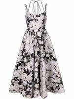 ERDEM robe évasée Rea à fleurs en jacquard - Noir - thumbnail