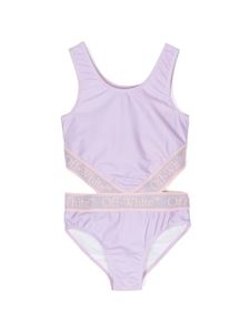 Off-White Kids maillot de bain Bookish à bande logo - Violet