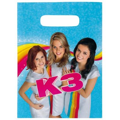 16x stuks snoepzakjes/feestzakjes K3 verjaardag thema - Uitdeelzakjes 16x stuks snoepzakjes/feestzakjes K3 verjaardag thema - Uitdeelzakjes