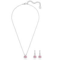 Swarovski 5619503 Set Ketting + Oorhangers Millenia Trilliant roze-wit