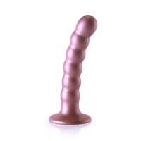 Ouch! by Shots Beaded Silicone G-Spot Dildo - 5'' / 13 cm - Rose Gold