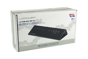 LC-Power LC-HUB-ALU-2B-10 interface hub USB 3.2 Gen 1 (3.1 Gen 1) Micro-B 5000 Mbit/s Zwart