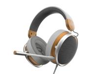 Dark Project ONE SONO bedrade gamingheadset (wit/goud) - over-ear hoofdtelefoon, 3,5 mm audio-aansluiting, afneembare omnidirectionele microfoon, metalen frame (compatibel met pc, PlayStation, XBOX,