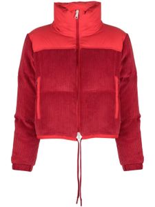 Moncler Waitaki panelled quilted jacket - Rouge