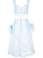 Maison Margiela bow-appliqué tulle midi dress - Bleu