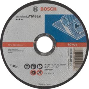 Bosch Accessoires Doorslijpschijf recht Standard for Metal A 60 T BF, 125 mm, 22,23 mm, 1,6 mm 1 stuks - 2608603165