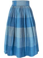 Issey Miyake Pre-Owned check wrap skirt - Bleu