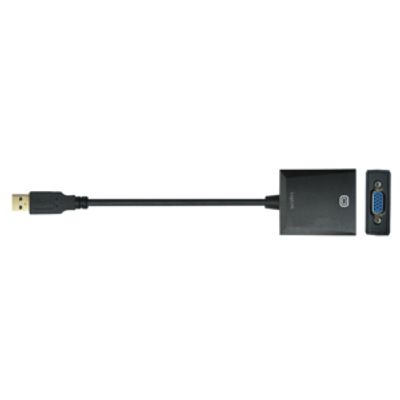 LogiLink UA0231 USB / VGA Adapter [1x USB 3.2 Gen 1 stekker A (USB 3.0) - 1x VGA-bus] Zwart 10.00 cm