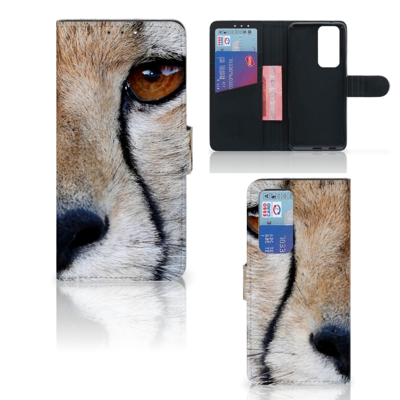 OPPO Find X3 Neo 5G Telefoonhoesje met Pasjes Cheetah OPPO Find X3 Neo 5G Telefoonhoesje met Pasjes Cheetah