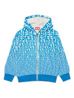 Diesel Kids hoodie zippé à logo imprimé - Bleu