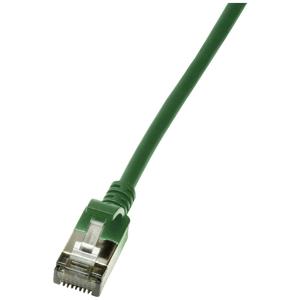 LogiLink CQ9025S RJ45 Netwerkkabel, patchkabel CAT 6A U/FTP 0.50 m Groen Extreem dun, Vlambestendig, Flexibel, Folie afscherming, Halogeenvrij, Snagless,