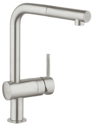32168DC0 Grohe Minta l-uitloop keukenkraan supersteel 32168DC0 Grohe Minta l-uitloop keukenkraan supersteel