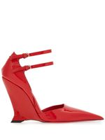 Ferragamo sandales pointues à semelle compensée - Rouge