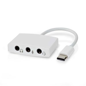 USB-C© Adapter | USB 2.0 | USB-C© Male | 3,5 mm Female | 0.10 m | Rond | Vernikkeld | ABS / PVC