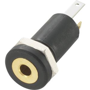 TRU COMPONENTS 1572251 Jackplug 2,5 mm Bus, inbouw verticaal Aantal polen: 3 Stereo Zwart 1 stuk(s)