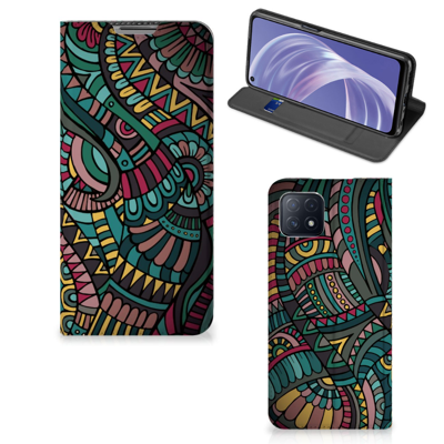 OPPO A73 5G Hoesje met Magneet Aztec OPPO A73 5G Hoesje met Magneet Aztec