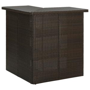 Hoekbartafel 100x50x105 cm poly rattan bruin SKU: V313480