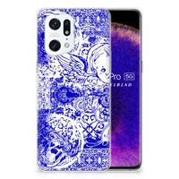 Silicone Back Case OPPO Find X5 Pro Angel Skull Blauw