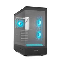 NOX Xtreme Products Hummer Signal - ATX Semitower | M-ATX, ARGB frameloos, gehard glas, GPU-ondersteuning van 420 mm, magnetisch stoffilter, capaciteit voor 9 ventilatoren, 3 x 120 mm inbegrepen