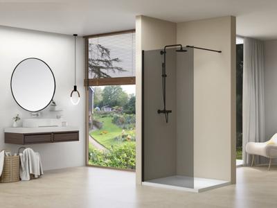 van Rijn ST01 inloopdouche met rookglas 120x200cm zwart mat van Rijn ST01 inloopdouche met rookglas 120x200cm zwart mat