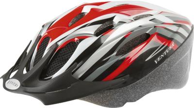 Ventura Fietshelm Rood / Zwart / Wit Maat 53 57 cm (M) Ventura Fietshelm Rood / Zwart / Wit Maat 53 57 cm (M)