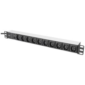 Digitus DN-95404 19 inch Stekkerdoos voor patchkast 1 HE Apparaatcontactdoos C13 10A Zwart